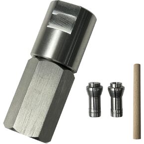 Neeki Flapper Adapter, stainless steel angle grinder adapter, compatible with 5/8"-11UNC thread angle grinders, with 1/4" & 1/8" arbor shanks, converts angle grinders to rotary tools
