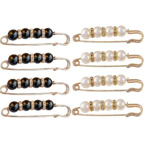 Fancy Rhinestones Pearls Safety Pin Brooch, Pearl Brooch Pins, Sweater Shawl Crystal Clip, for Women Girls Clothing Accessories