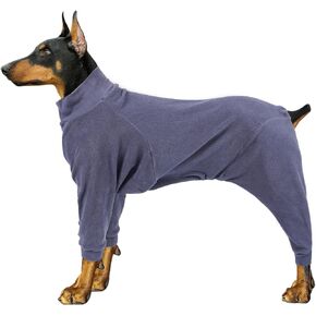 Dog Winter Coat,Warm Dog Jacket,Puppy Polar Fleece High Collar Full Body Snowsuit,Comfort Windproof Dog Sweater(Grey,XL)
