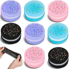 8pack cookie squishy toys - Toys Silicone Leaff Leaff Leaff Toy ، لعبة تخفيف الإجهاد ، ألعاب تضغط على الأطفال مثالية لتخفيف القلق والاسترخاء (8pack مع الحلوى)
