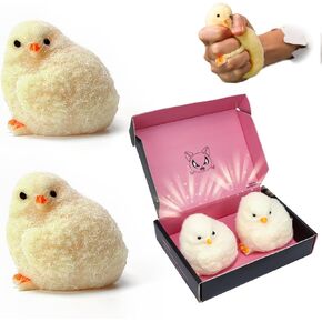 2pcs taba squishy chick toys ، يدويًا ، قم بتوفير تململ ألعاب Silicone Sidize Toys ناعمة جدًا للأطفال والكبار