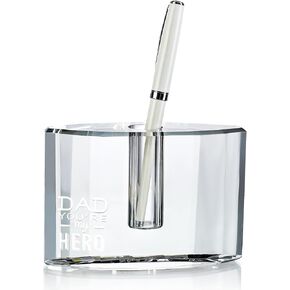 QFKRIS 2 عبوة حامل القلم واحد للمكتب ، Fancy Fountain Pen Stand ، حامل قلم الرصاص الزجاجي لزينة سطح المكتب ، هدية للطلاب مان للطلاب المعلمين صديقها صديقها
