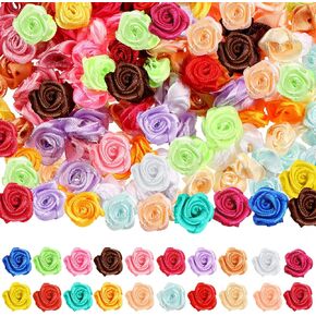 Weysat 300 Pcs Mini Roses for Crafts 15 mm Mini Small Satin Ribbon Roses Flowers Artificial Tiny Fabric Flowers DIY Sewing Rosettes Applique Embellishments for Wedding Gift Wrapping Decoration in Kuwait