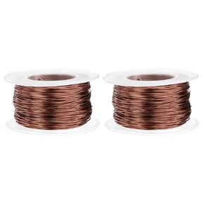 HARFINGTON 2pcs 20 Gauge Aluminum Craft Wire 0.8mm 98.5ft Flexible Bendable Anodized Metal Jewelry Sculpting Wire for Jewelry Making Modelling Craft DIY, Bronze
