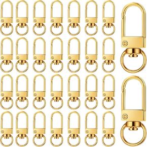 30 PCS Claw Claw Clasps Gold Lobster لمفاتيح ، 360 ° سبيكة معدنية سبيكة صغيرة مقطع لمجوهرات القلادة المصنوعة يدويًا مجوهرات المجوهرات
