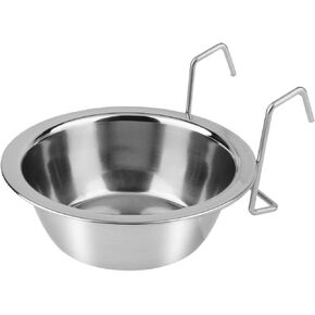 كوب ماء من الفولاذ المقاوم للصدأ hypeety مع خطافات الترباس لصناديق الطيور الطيور أقفاص Coop Dog Cat Parrot Bird Rabbit Pet (متوسط ​​، 13 سم)