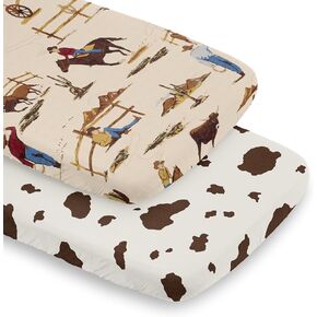 Sweet Jojo Designs Chocolate Brown Boy Baby Fitted Crib Sheet for Infant Newborn Nursery Toddler Bed Room Standard Mattress - Horseshoe Print for Western Cowboy Wild West Southern Charm South Country