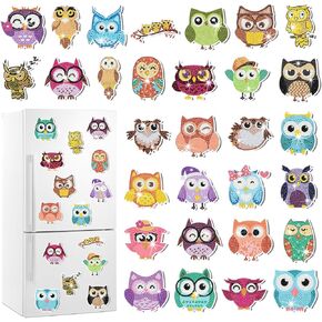 Xuhal 30 PCS 4th of July Diamond Painting Magnets Mainmond Art Magnet مجموعات مغناطيس للبالغين يوم تذكاري Red White Blue Animal 5D Rhinestone Sticker Magnetr