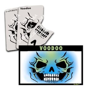 استنسل الطلاء على الوجه - stencileyes voodoo - وجه جمجمة