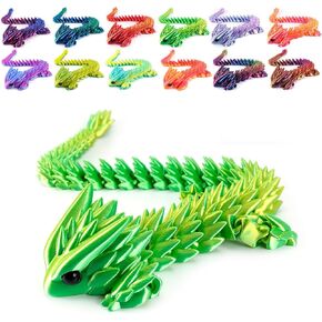 3D Printed Dragon, Flexible Articulated Dragon Toothless Dragon Fidget Toys for ADHD/ADD, Home/Officce Decor Executive Desk Toy, Gifts for Kids & Dragon Lovers (Nebula Sunset, 12 in)