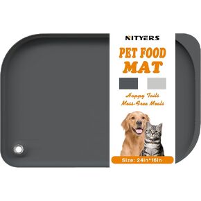Dog & Cat Hat للطعام والماء - حصيرة طعام للكلاب للأرضيات المقاومة للماء مع الجيب ، الحواف المرتفعة عالية ، سيليكون مجاني BPA ، حصيرة تغذية الحيوانات الأليفة للعجل ، مغذي الحيوانات الأليفة التلقائي ، نافورة الماء