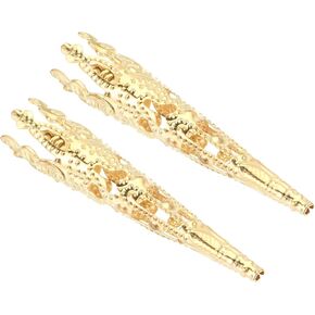 2 Pack Corsage Decorative Holder - Alloy Brooch Pin Vase, Apply to Weddings Corsage/Parties/DIY Flowers (1.65 Inches, Dark Gold Tone)