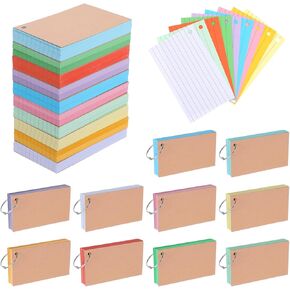 1000pcs بطاقات الفهرس الملونة 3 × 5 بوصة ، وبطاقات فلاش محكم مع حلقة اللكم متنوعة ملونة مؤشر بطاقة ملاحظة لكلية المدرسة المنزلية الدراسية دراسة الملاحظات اللوازم