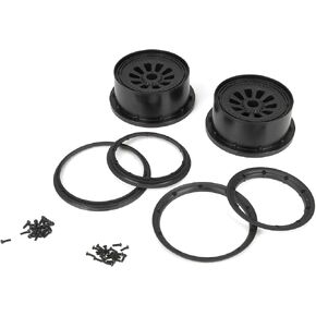 Losi Wheel & Beadlock Set Black 2 5T LOSB7034 RC Tyre