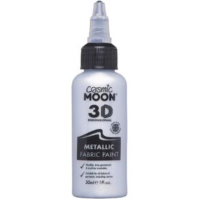 القمر الكوني - طلاء النسيج ثلاثي الأبعاد المعدني - 1.01fl Oz - Gold - طلاء النسيج للملابس والقمصان والأكياس والأحذية والقطن