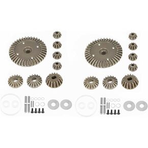 مجموعة من الصلب 39t تروس مجموعة تفاضلية مع أجزاء ترقية تروس مائلة للمعادن ل 1/10 Tamiya XV02 TT02 MB01 BT01 XM04 RC CAR. (Silver)