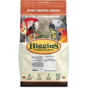 Higgins Pet Food Sunburst Fruit & Veggie Large Hookbill, 20 Lb