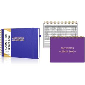 Hautoco Olive Green Green Green Accounting Ledger Book 10.78 × 8 '' والكتب الأرجواني الداكن A5 Accounting Book