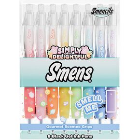 ببساطة Smens Smens - أقلام الحبر السوداء الحاصلة على براءة اختراع ، Point ، 8 Count - متعة ، لطيفة ، بارد ، أقلام الرائحة للأطفال