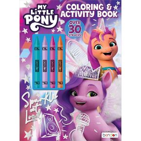 My Little Pony 48 Book Page Coloring ، 4 Crayons Bendon 53741