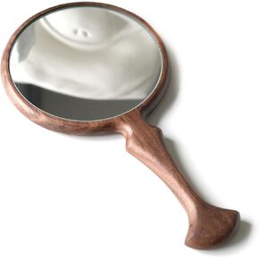 Vintage Hand Mirror, Hand Held Mirror for Men & Women, Walnut