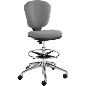 Safco Products Metro Extended Height Chair, Ergonomic, Pneumatic Height Adjustable, Heavily Padded & 3495BL Metro Adjustable Arm Kit, Black