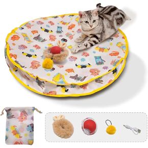 حصيرة قطة Cat Toys التلقائية مقاس 28 بوصة مع لعبة Cat-and-Seek Toy-Seek Toy لتمرين القطط الداخلية