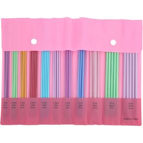Kooingtech 55pcs إبر حياكة ، 2.5 مم-6.0 مم إبر حياكة مدببة مزدوجة ، إبر الحياكة الألومنيوم للحياكة اليدوية DIY