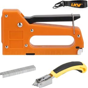 LKV Stapler Gun مع 100 Staples Kits Staples Remover Tool DIY أغطية مقعد استبدال