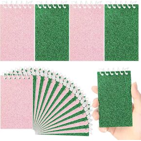 24 PCS Pink and Green Mini Notepads Bulk Magical Wizard Party Party Favors Glitter Cover Notebooks Princess and Witch Party Favors for Birthday Gift School School Uswards Supplies