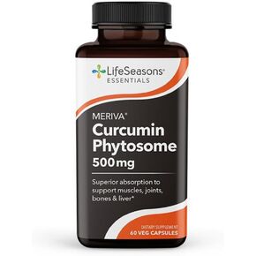 LifeSeasons Essentials Meriva Turmeric - Heart Health & Vascular Support Supplement - Improves Blood Flow - Eases Muscle & Joint Stiffness - Rich in Antioxidants - with Turmeric Curcumin (60 Capsules)