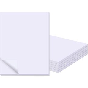 6 Pack Blank White Memo Pads 8.5X11 Inch Unlined Note Pad Scratch Pads for Office, School, and Home Use (Each Pad 50 Sheets)