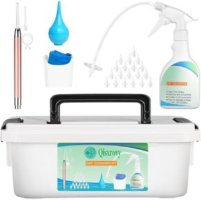 Ear Wax Removal Tool, Ear Cleaning Kits Safe Ear Irrigation Kit Ear Flush Kit for Adults Kids, Ear Wax Washer Device with LED Earwax Spoon, Basin, Bulb, Curette Kit, Towel, 40 Tips and Storage Box