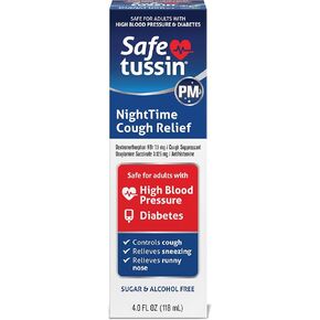 Safetussin PM Night Time Cough Relief Syrup, 4 Oz