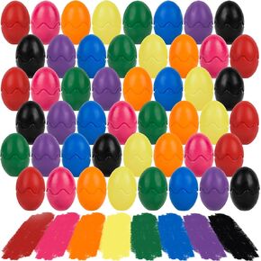 LiYiQ 48PCS Egg Crayons for Toddlers 1-3 8 Colors Toddler Crayons Easter Basket Essentials Easter Basket Stuffers for Toddler Preschool Art Supplies and Perfect Easter Gifts for Boys and Girls