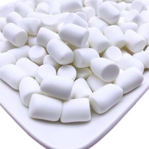 SBN Craft Supplies 50pc White Small Simulation Marshmallow Set Hard Resin Fake Marshmallows Cabochon Charm decoden cabochons Polymer Clay Charms Fake Candy