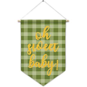 ArtisaEura Baby in Bloom Wall Canvas Banners, Nursery Room Decor, Grey Baby in Bloom Hanging Display Pennant Banner Flags, Girls Nursery Wall Decor for Kids Girls Room Bedroom Playroom in Kuwait