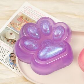 Large Cat Paw Taba Squishy Toy, Purple Cat Paw Squeeze Toys, Kitty Fidget Toy for Stress Relief, Cute Cat Paw Sensory Fidget Toy, Pinch Toys Family Squishy for Kids Adults (1pcs)