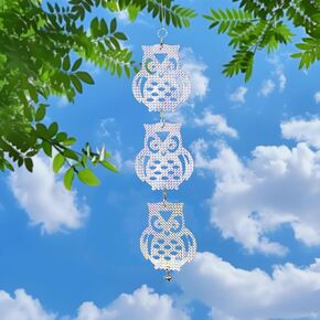 Owl-Shaped PVC Wind Spinners for Outdoor Bird Control – Dual-Sided High-Intensity Reflection & Waterproof Design, Scares Woodpeckers & Pigeons from House, Patio