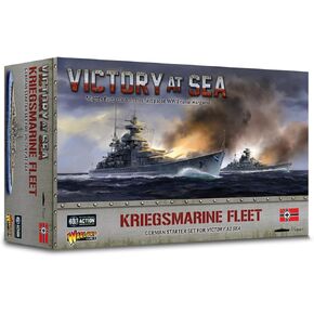 Warlord Victory at Sea German Kriegsmarine Starter Fleet for Victory at Sea WWII Table Top Battleship Plastic Model Kit 742411001, Grey
