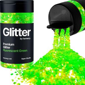 Hemway Premium Glitter Shaker - Ocean Blue Holographic | الترتر المعدني الفائق مكتنزة للرياح والراتنج الحرف الايبوكسي | لوازم الحرف اليومية للبهلوانات ، والمهرجان ، والشعر ، والوجه ، والجسم ، والعين والفن الأظافر | 115 جم