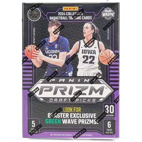 2024 Panini Prizm Collegiate Draft تختار بطاقة كرة السلة Hobby Blaster Box (Prizms Green Wave الحصرية)