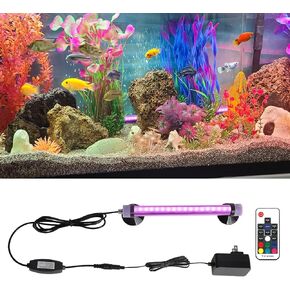 Submersible Fish Tank Aquarium Light: Bright Aquarium Lighting Full Spectrum - Adjustable Brightness Colors Change Underwater Led Strips with Remote and Suction Cups for Aquarium Fish Tank-5in