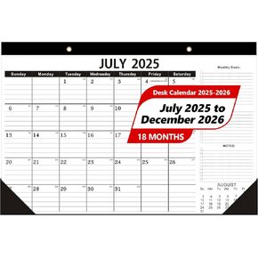 تقويم المكتب 2025-2026 ، التقويم 2025 ، يوليو 2025 إلى ديسمبر 2026 ، تقويم مكتب كبير 2025-2026 -12x17 "كمكتب أو معلم أو تقويم مدرسي (حزمة واحدة)