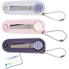 Kutsuwa Hiline Portable Scissors 3-Color Set (طول الشفرة 1.9 سم (3/4 بوصة) SS121MT ، SS121PU ، SS121NB)