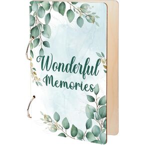 SUPERDANT Wonderful Memories Greeting Card Holder Organizer Wooden Card Keeper Binder Planning Book Watercolor Leaf Birthday Cards Keeper Photo Album Graduation Wedding Planner Journal Keepsake Gift