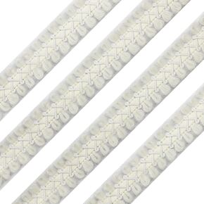 8Yards 21mm/0.82 inch White Gimp Braid Trim Wide Fabric Decorative Lace Webbing for All Kinds of Sewn Garments, Curtains, Sewing and DIY Crafts Lamps Furniture Decoration (White -21mm）