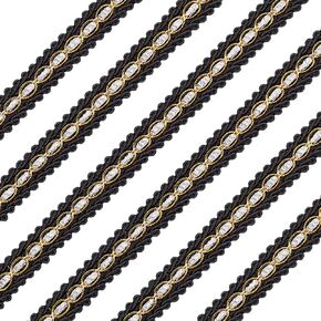 Mayjoydiy 12.6yards Black Gimp Braid Trim 5/8 Inch Gimp Gimp Fringe Trim Polyester Ribbon Trim Trim Trim for Costume DIY Frants Sewing Jewelry Making Home Decoration