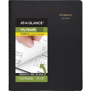 AT-A-Glance Planner 2025-2026 Academic ، Monthly ، 9 "× 11" ، غطاء كبير ، مرن ، Black (7007405)