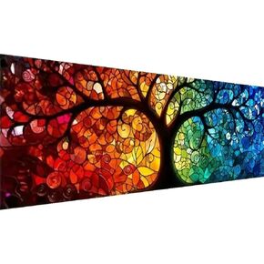 BOHADIY DIY 5D Tree of Life Diamond Painting Kits for Adults Diamond Art Large Size Tree Landscape Full Drill Crystal Rhinestone Embroidery Craft Kits for Home Wall Decor, 35.4X12 Inch